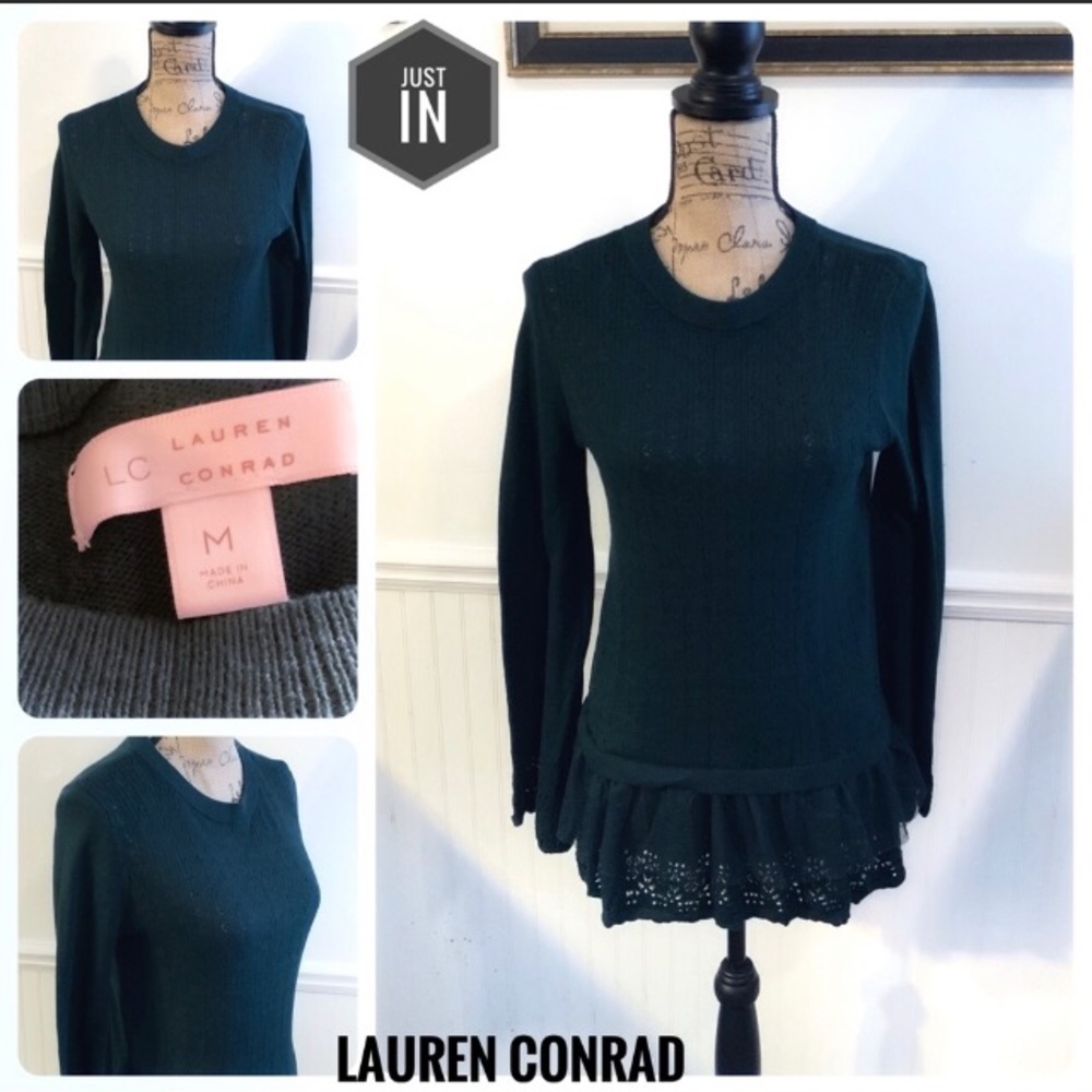 Lc Lauren Conrad Green Tunic Sweater